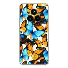 Чехол с принтом для Реалми 14 Про - (Прикольные) (AlphaPrint) (Яркие бабочки)