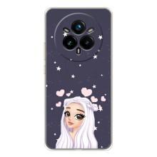 Чехол Стильные девушки на Realme 14 Pro – Девушка и сердечки