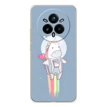Чехол Unicorn на Realme 14 Pro (Единорог космонавт)