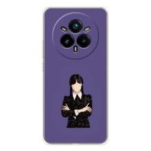 Чехлы Венсдей на Realme 14 Pro Уэнсдей (AlphaPrint) (Уэнздей в черном)