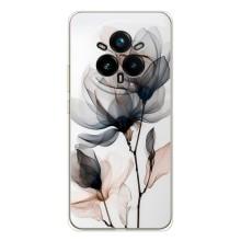 Чохол з квітковим принтом на Реалмі 14 Про (Квіти на білому)