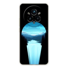 Летний Чехол на Realme 14 Pro (Синий Водопад)
