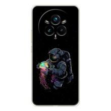 Силіконовый Чохол з принтом "Космонавти" на Realme 14 Pro – В руках земля