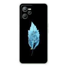 Чехол с картинками на черном фоне для Realme 14 – Листочек