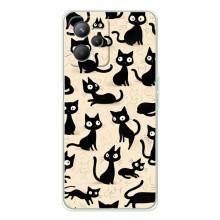 Чехол с рисунком кот на Realme 14 (Черные коты)