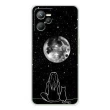 Чехол с рисунком кот на Realme 14 (Девушка с котом)