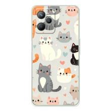 Чехол с рисунком кот на Realme 14 (Коллаж котов)