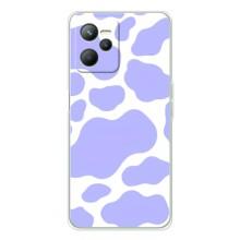 Чохол з принтом корови на Реалмі 14 (Фіолетовий принт)