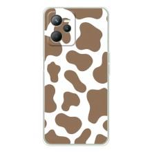 Чохол з принтом корови на Реалмі 14 (Коричневий принт)