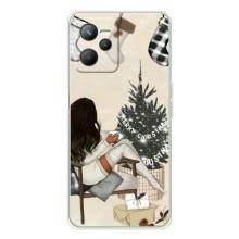 Різдвяні, Святкові Чохли для Реалмі 14 (Дівчина з ялинкою)