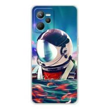 Силиконовый Чехол с принтом "Космонавты" на Realme 14 – Космонавт в воде