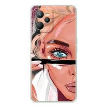 Силиконовый Чехол на Realme 14 с картинкой Стильных Девушек – Девушка и ресницы