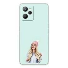 Силиконовый Чехол на Realme 14 с картинкой Стильных Девушек – В шапке