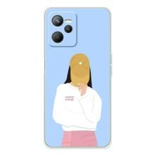 Силиконовый Чехол на Realme 14 с картинкой Стильных Девушек – Желтая кепка