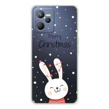 Зимні Чохли для Реалмі 14 - прозорий фон (Різдвяний заєць)