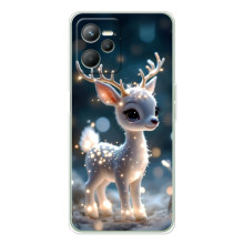 Яркий чехол для Realme 14 с Зимними Оленятами – Блистающий оленёнок