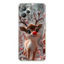 Яркий чехол для Realme 14 с Зимними Оленятами