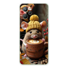 Печатный чехол «Зверята с кофе» для Realme 14 – Медведь с кофе
