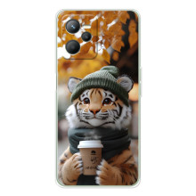 Печатный чехол «Зверята с кофе» для Realme 14 – Тигр с кофе