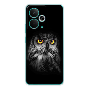 Чехлы с принтом СОВЫ для Realme 14T – Сова на чёрном