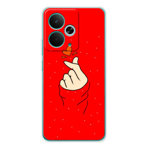 Чохол (Знак сердечка) для Realme 14T – Сердечко на червоному