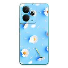 Чехол с Цветами для Realme 14T (ромашки на голубом)