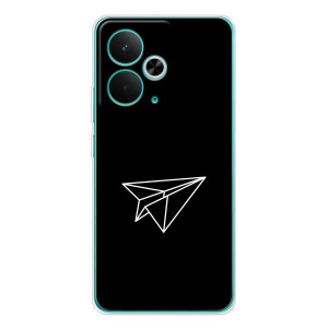 Чехол с картинками на черном фоне для Realme 14T – Самолетик