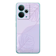 Чохол квітковий дизайн для Realme 14T – Монстера фіолетова