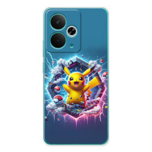 Чехол с Пикачу на Realme 14T – Лого Пикачу