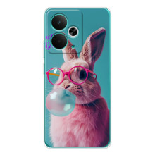 Чехол с принтом стильные животные для 14Т (Кролик в очках)