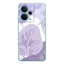 Силиконовый чехол с принтом в цветах на Realme 14T – Фиолетовый дизайн