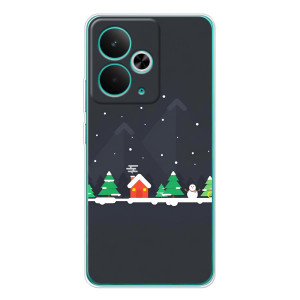 Силиконовый бампер на рождество для Realme 14T (Город зимний)