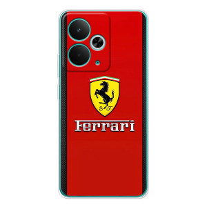 Силиконовый бампер с картинкой машины на Realme 14T – Ferrari Logo