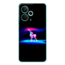 Силиконовый бампер с картинкой животных для Realme 14T (Яркий олень)