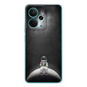 Силиконовый Чехол с принтом "Космонавты" на Realme 14T – Космонавт романтик