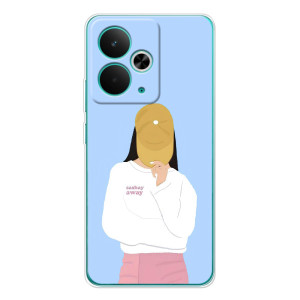Силиконовый Чехол на Realme 14T с картинкой Стильных Девушек – Желтая кепка