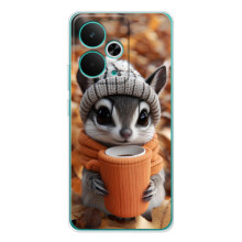 Печатный чехол «Зверята с кофе» для Realme 14T