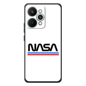 Силиконовый бампер с принтом "Наса" на RealMe 15 Pro – NASA на белом фоне