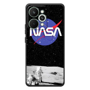 Силиконовый бампер с принтом "Наса" на RealMe 15 Pro – Nasa на луне
