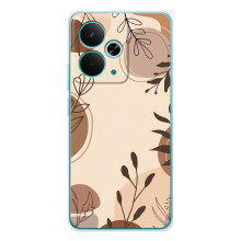 Чохол з квітковим принтом на РеалМе 15 Про (Коричневі квіти)