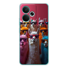 Чохол з принтом стильні тварини для РеалМе 15 Про (Лами в окулярах)