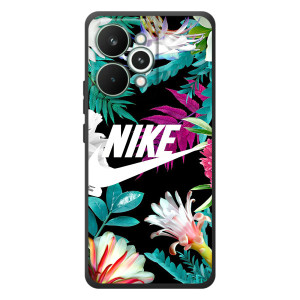 Силиконовый Чехол на RealMe 15 Pro с картинкой Nike (Цветочный Nike)