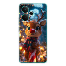 Яскравий чохол для RealMe 15 Pro з Зимові Оленята – Олень з шарфом