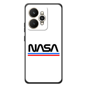 Силиконовый бампер с принтом "Наса" на Realme 15 – NASA на белом фоне