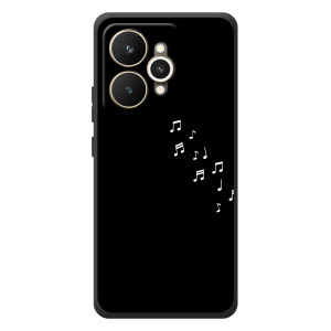 Чехол с картинками на черном фоне для Realme 15 – Ноты