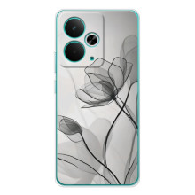 Чохол з квітковим принтом на РеалМе 15 – Чорні квіти