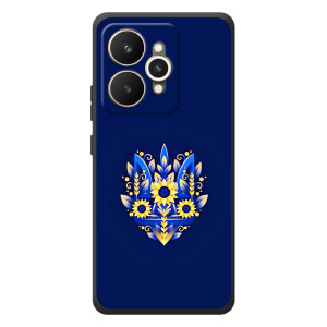 Чехол с украинским гербом на Realme 15 – Цветочный герб