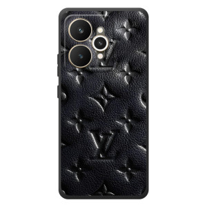 Текстурный Чехол Louis Vuitton для Реалми 15 (Черный ЛВ)