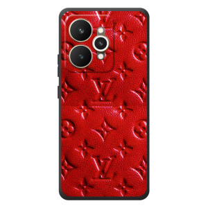 Текстурный Чехол Louis Vuitton для Реалми 15 (Красный ЛВ)