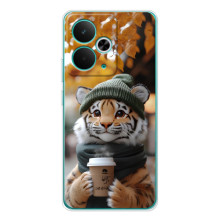 Друкований чохол 'Звірята з кавою' для RealMe 15 – Тигр з кавою